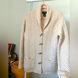 Lauren for Ralph Lauren Exclusive Hand Knit 100% Worsted Wool Cardigan US Size S